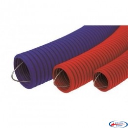 Гофротруба ПВХ з зондом d 20 мм, негорюча, червона, (1м)