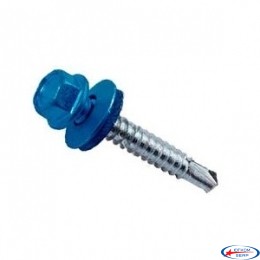Саморез 4,8х19 для профнас. синий. со сверлом
