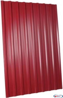 Профнастил ПС-10 1,195х1,5 (0,4) вишня RAL3005
